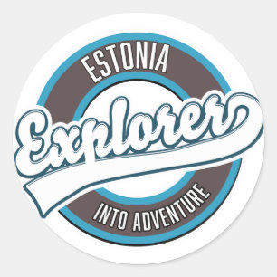 Estland Explorer ins Abenteuer Runder Aufkleber