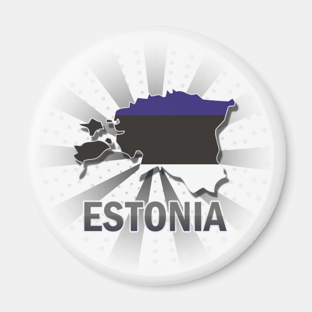 Estland Flag Map 2.0 Magnet (Vorne)