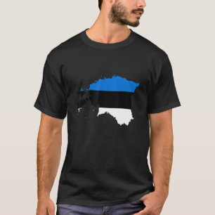 Estland-Flagge in Estland Umriss Estland T-Shirt
