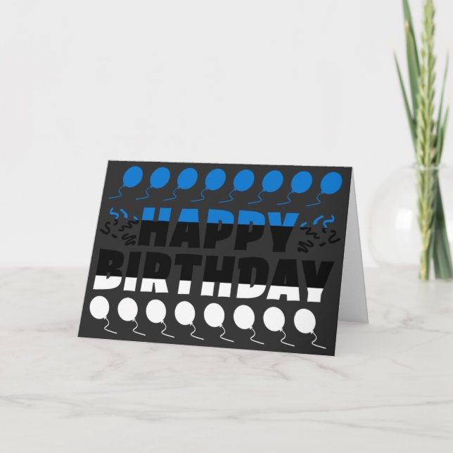 Estland Flagge Patriotic Geburtstag Karte (Vorderseite)