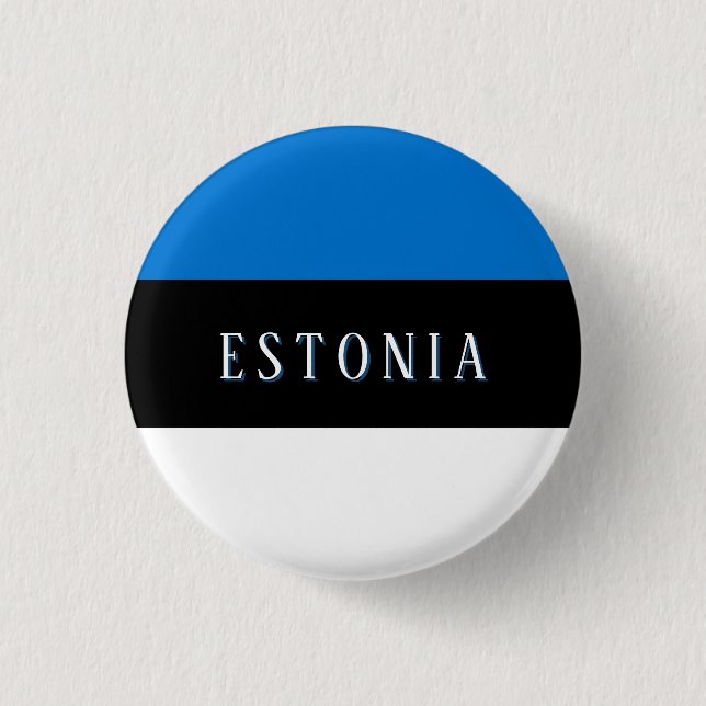 Estland-Flaggen-Anstecknadel mit Text Button (Vorderseite)