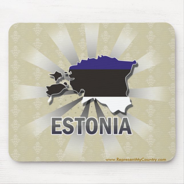 Estland-Flaggen-Karte 2,0 Mousepad (Vorne)