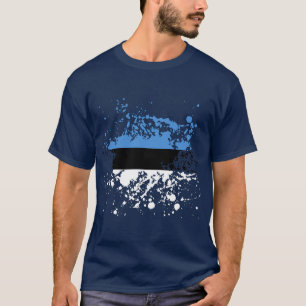 Estland-Flaggen-Tinten-Spritzer T-Shirt
