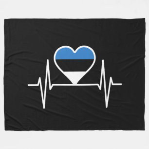 Estland Herzschlager Flagge Fleecedecke