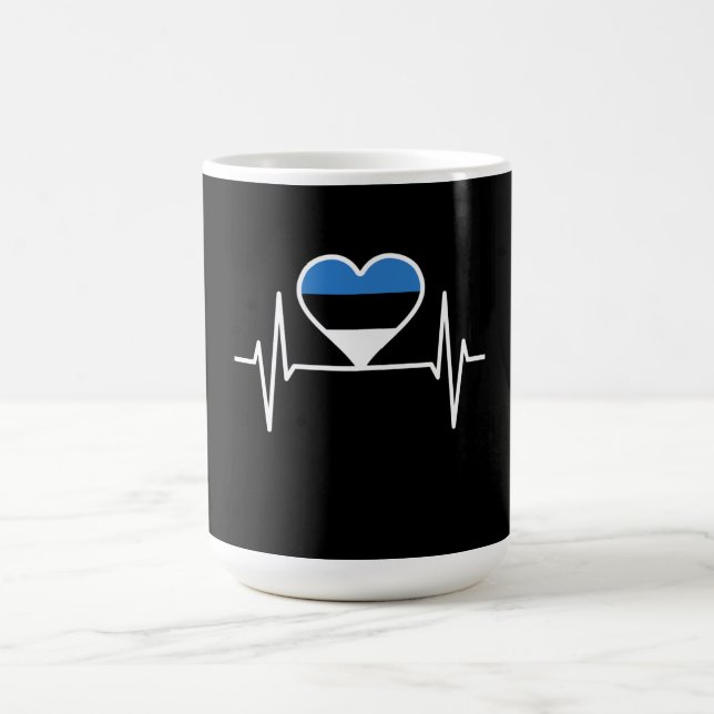 Estland Herzschlager Flagge Kaffeetasse (Mittel)