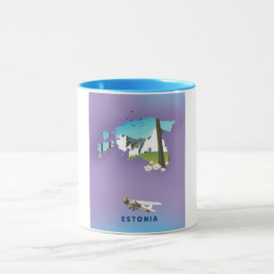 Estland Illustriertes touristisches Plakat Tasse