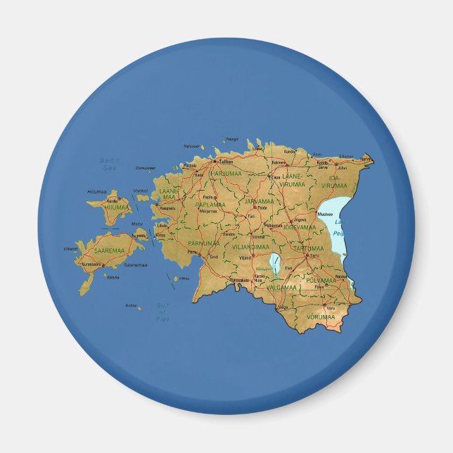 Estland Karte Magnet (Vorne)