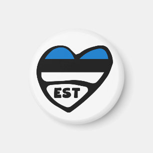 Estland Ländercode Flaggenherz, EST Magnet