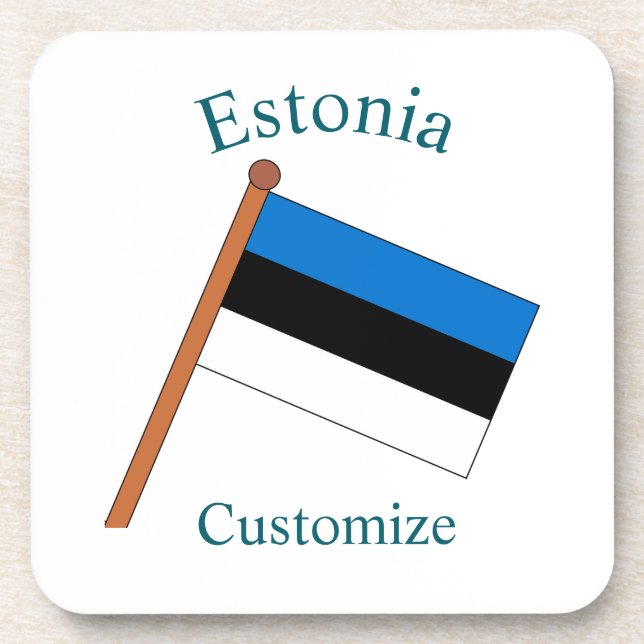 Estland Länderflagge Thunder_Cove Getränkeuntersetzer (Vorderseite)