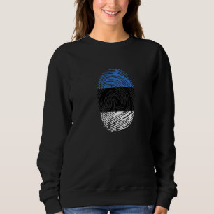 Estland Landesflagge Fingerabdruck DNA Sweatshirt