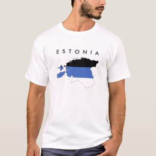 Estland-Landesflaggekartenformsymbol-Textname T-Shirt