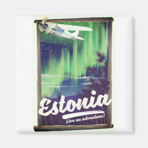 Estland Northern Lights Abenteuerposter. Magnet