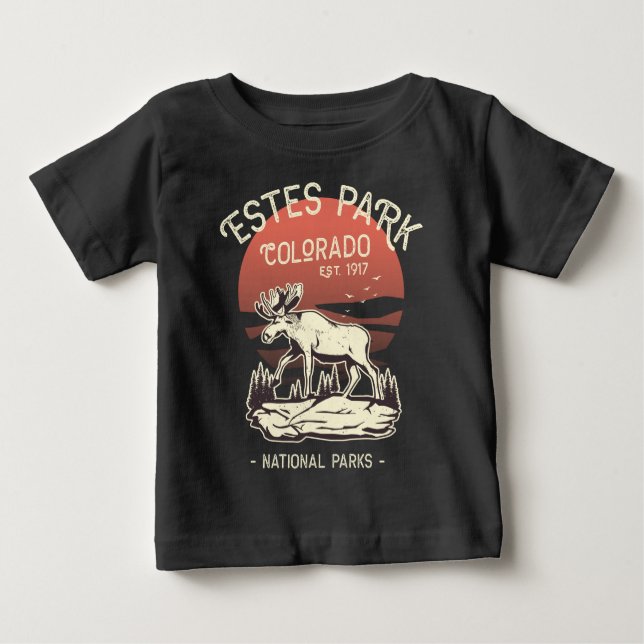 Estland Park Colorado Nationalpark Moose Sunset Baby T-shirt (Vorderseite)