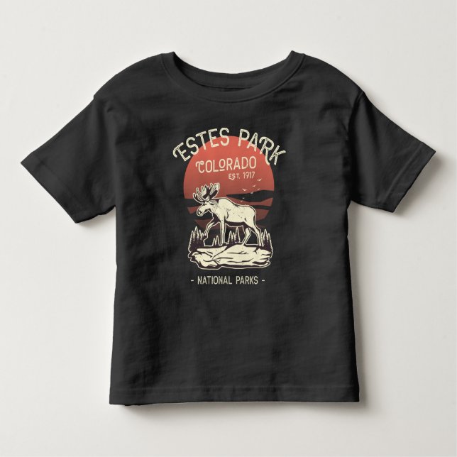 Estland Park Colorado Nationalpark Moose Sunset Kleinkind T-shirt (Vorderseite)
