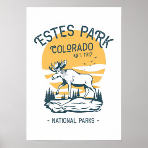 Estland Park Colorado Nationalpark Moose Sunset Poster