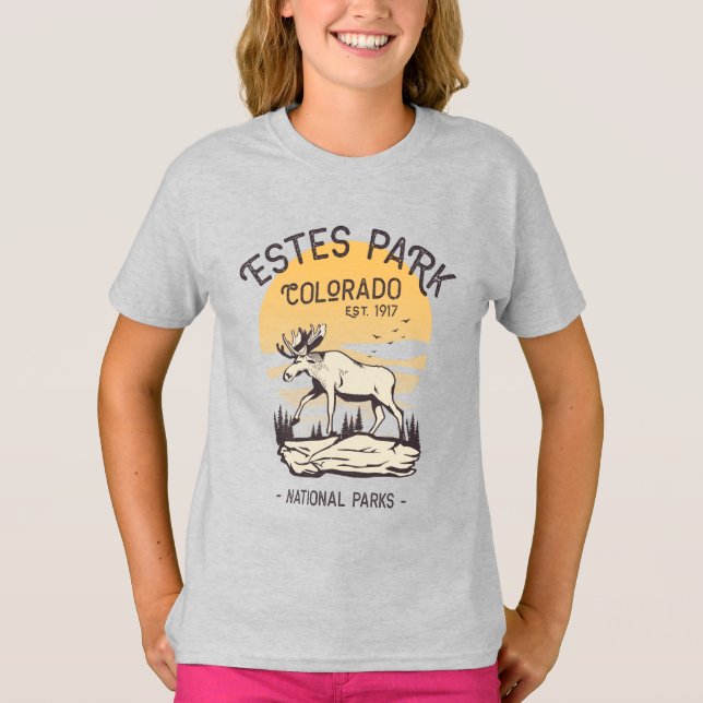 Estland Park Colorado Nationalpark Moose Sunset T-Shirt (Vorderseite)