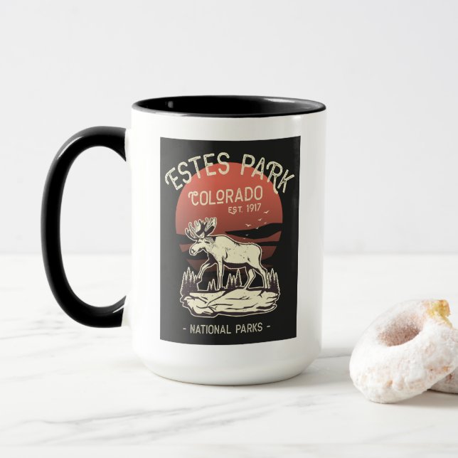 Estland Park Colorado Nationalpark Moose Sunset Tasse (Mit Donut)