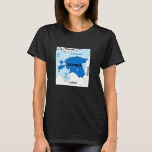 Estland Politische Karte in Flaggenfarben. Nachbar T-Shirt