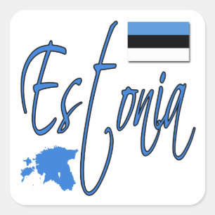 Estland Quadratischer Aufkleber