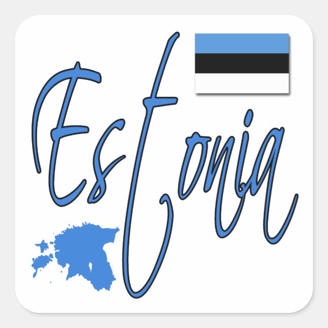 Estland Quadratischer Aufkleber (Vorderseite)