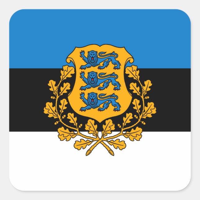 Estland Quadratischer Aufkleber (Vorderseite)