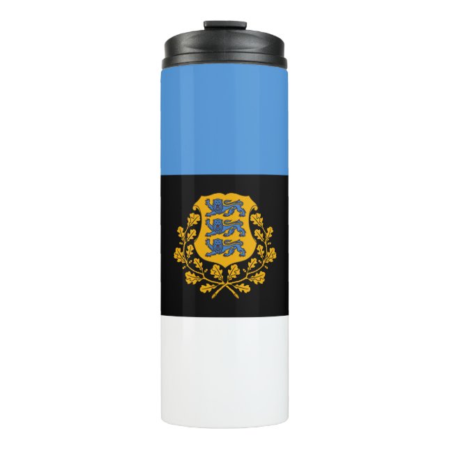Estland Travel Mug, patriotische estnische Flagge Thermosbecher (Vorderseite)