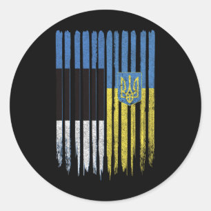 Estland Ukraine Estnisch Ukrainisch Flagge Runder Aufkleber