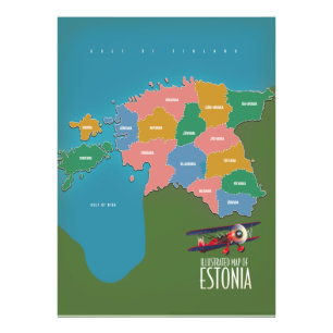 Estland Vintage Reiseplakatkarte Fotodruck