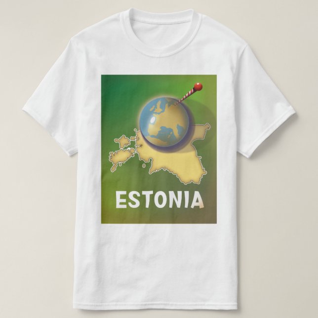 Estland Vintage Reiseplakatkarte T-Shirt (Design vorne)