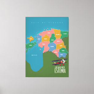 Estland Vintage Reiseposter Karte Leinwanddruck