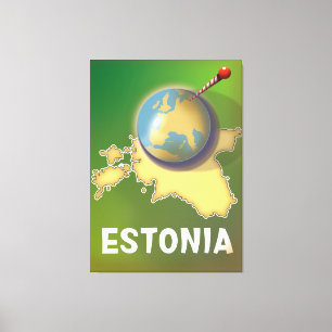 Estland Vintage Reiseposter Karte Leinwanddruck
