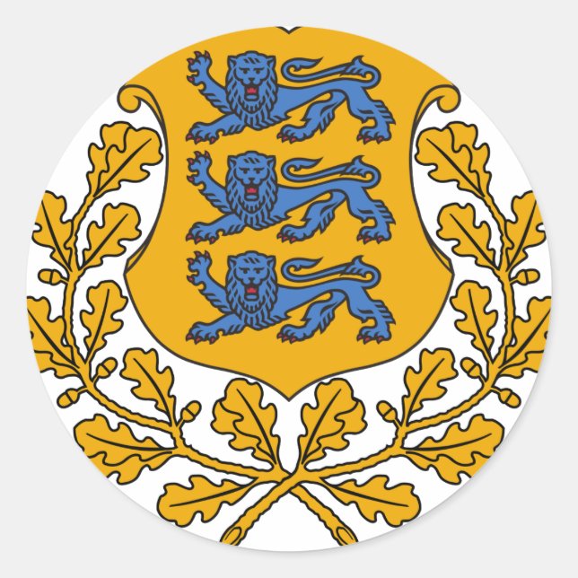 Estland Wappen EE Runder Aufkleber (Vorderseite)