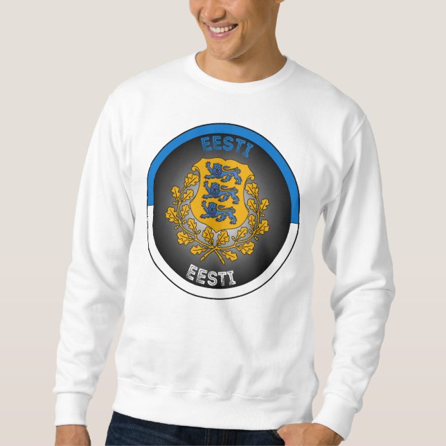 Estland Wappen Kreisform  Sweatshirt (Vorderseite)