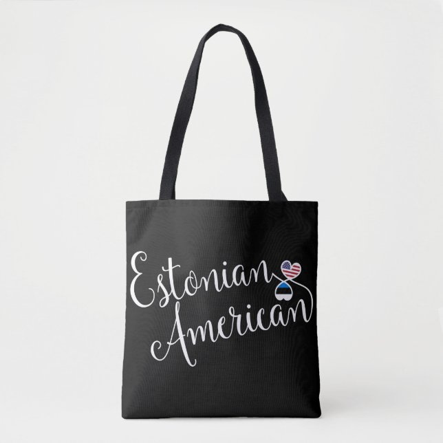 Estnisch American Entwined Hearts Grocertasche (Vorderseite)