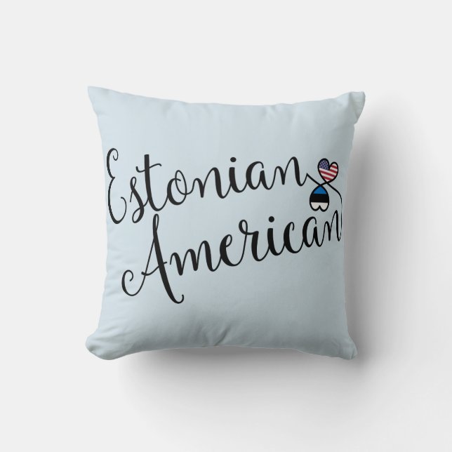 Estnisch American Enwined Hearts Throw Cushion Kissen (Vorderseite)