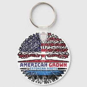 Estnisch American USA Treots Flag Schlüsselanhänger