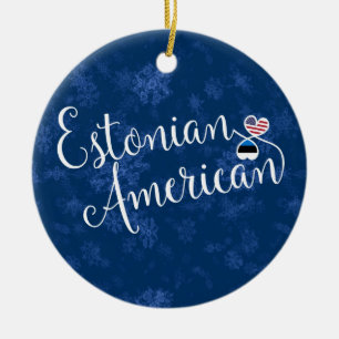 Estnisch-amerikanische Herzen, Weihnachtsbaum-Schm Keramik Ornament
