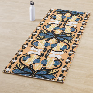 Estnisch blaue und gelbe Blumenkunst Yogamatte