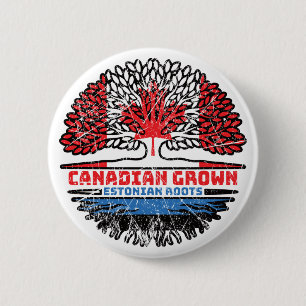 Estnisch Canadian Canada Treots Flag Button