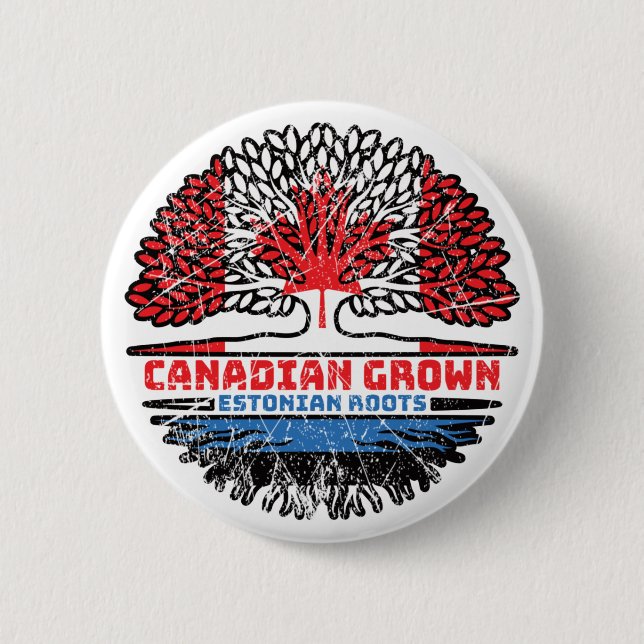 Estnisch Canadian Canada Treots Flag Button (Vorderseite)