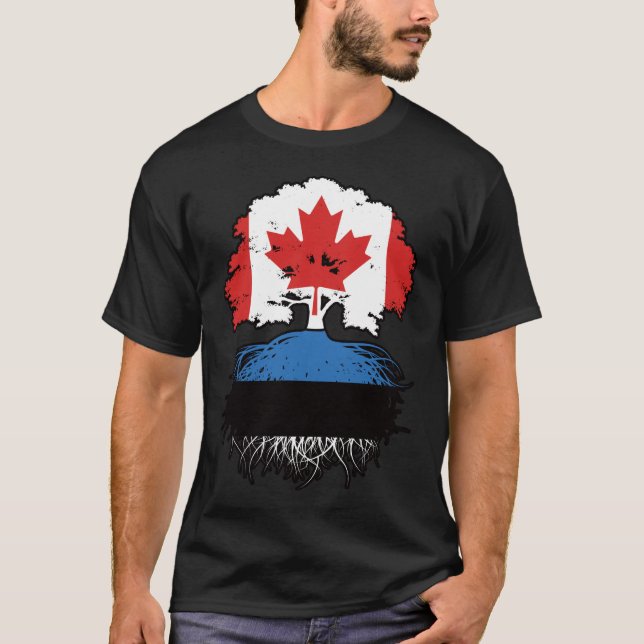 Estnisch Canadian Canada Treots Flag T-Shirt (Vorderseite)