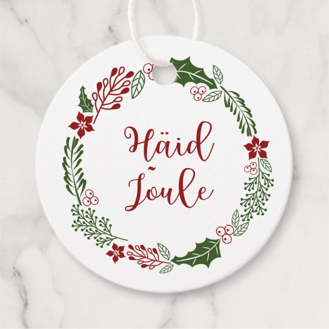 Estnisch Frohe Weihnachten, Häid jõule, Custom Geschenkanhänger (Vorderseite)