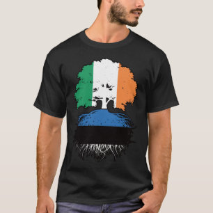 Estnisch Irish Ireland Tree Roots Flag T-Shirt