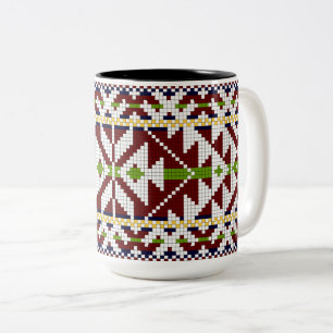 Estnisch Kolga-Jaani National Belt Pattern Zweifarbige Tasse
