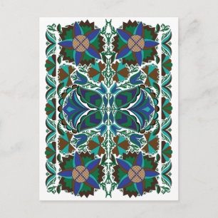 Estnisch Vintage Volkskunst mit Blume Postkarte