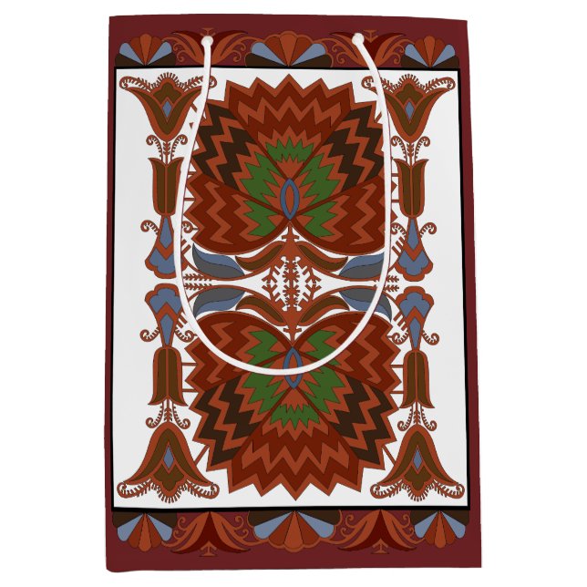 Estnische antike Blumengemälde Mittlere Geschenktüte (Vorderseite)