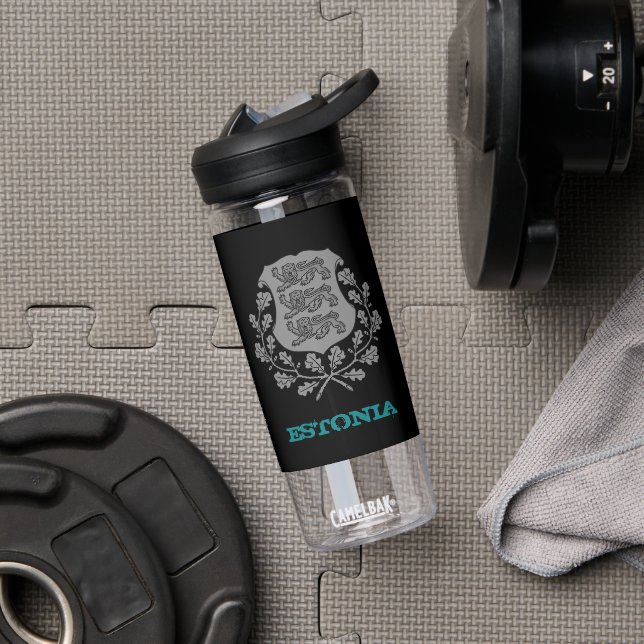 Estnische Fitness / estnisches Wappen / Flagge Trinkflasche (Fitnessstudio)