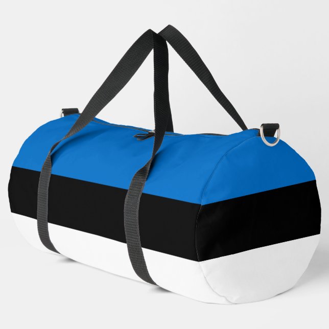 Estnische Flagge Duffle Bag (Linke Ecke)