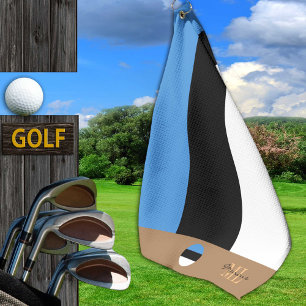 Estnische Flagge / Estland mit Monogramm / Golftü Golfhandtuch
