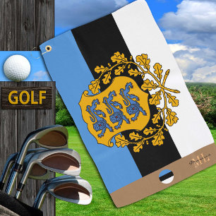 Estnische Flagge / Estland mit Monogramm / Golftü Golfhandtuch